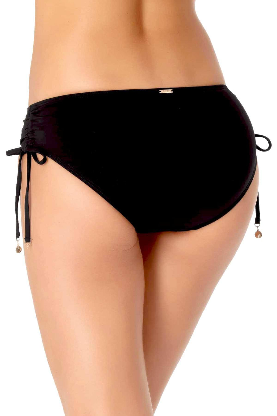 Anne Cole Side Tie Swim Brief Bottom in Black