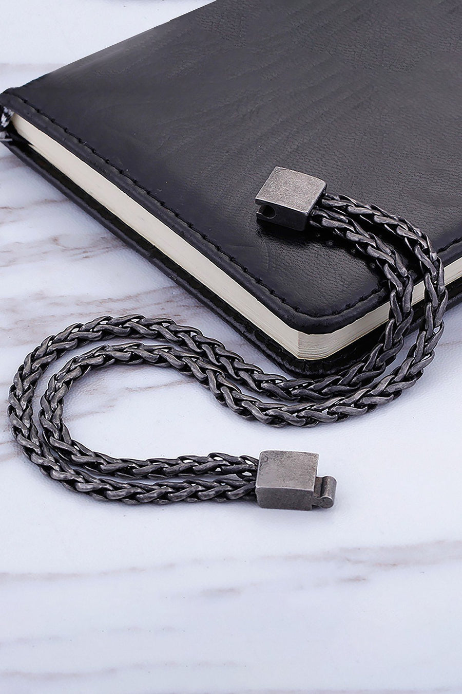 Antiqued Black Stainless Steel Double Chain Bracelet