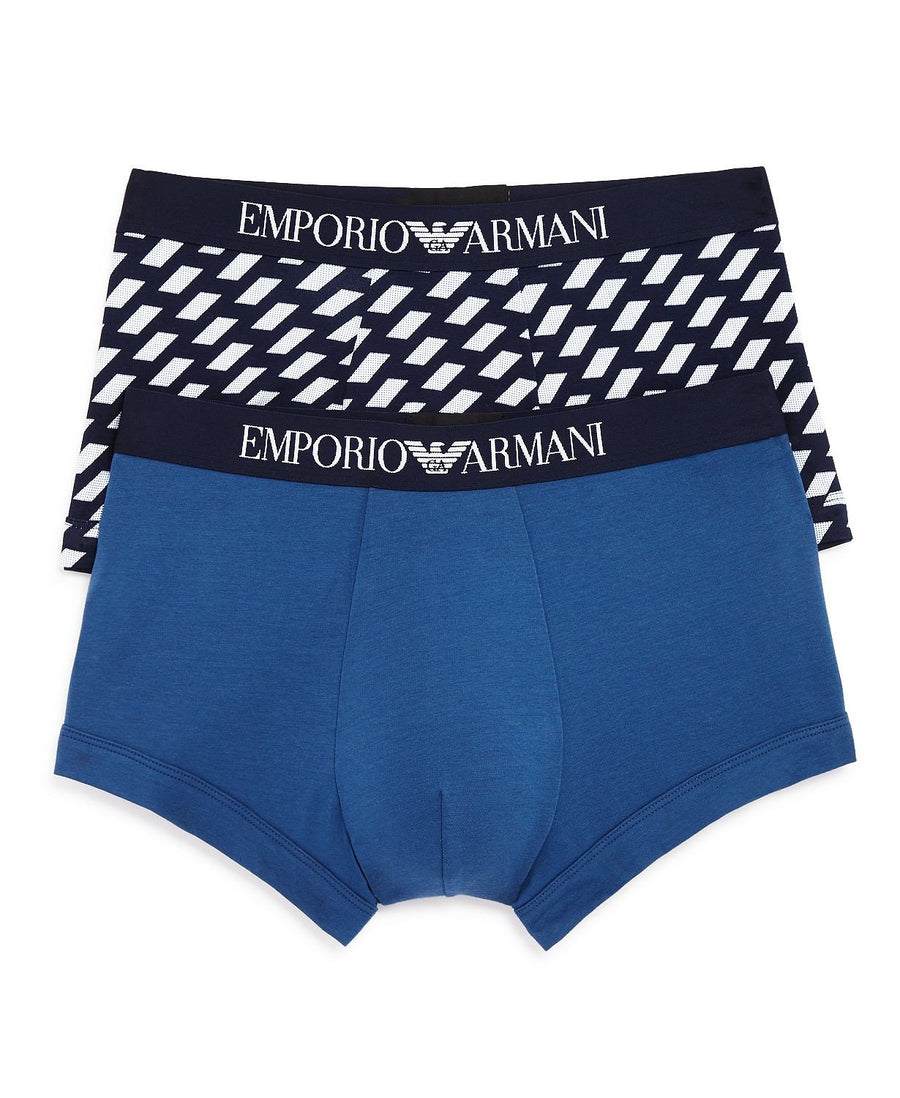 Armani Trunks Pack Of 2 Blue