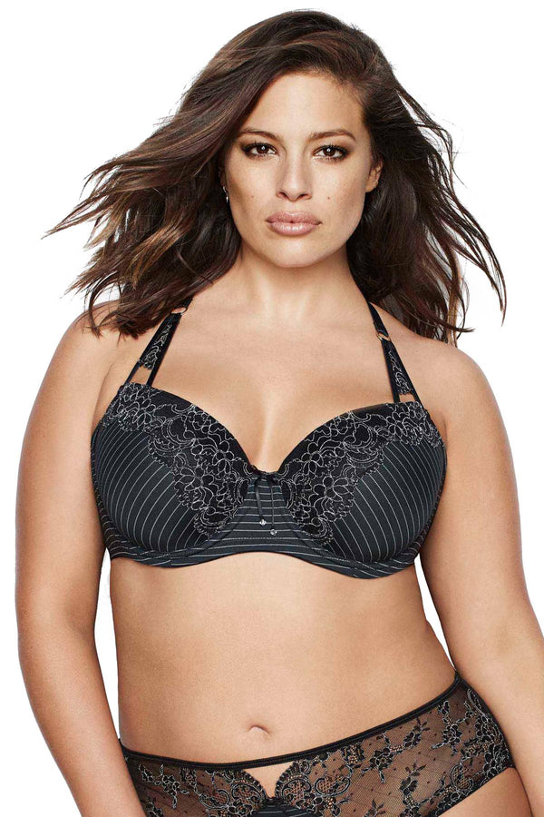 Ashley Graham PLUS Black Showstopper Balconette Bra