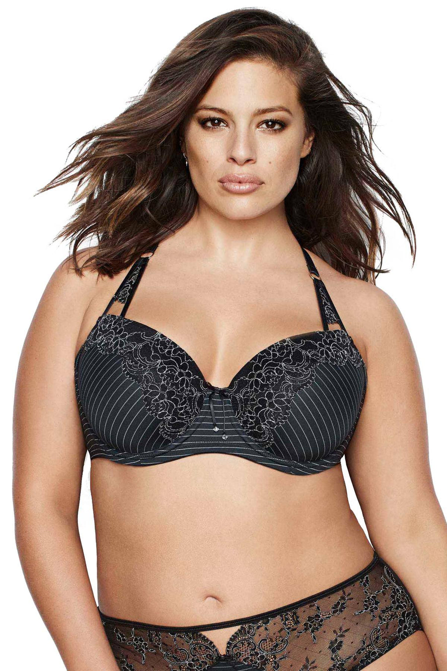 Ashley Graham PLUS Black Showstopper Balconette Bra