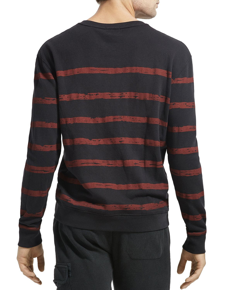 Atm Anthony Thomas Melillo French Terry Broken-stripe Sweatshirt Black/Red