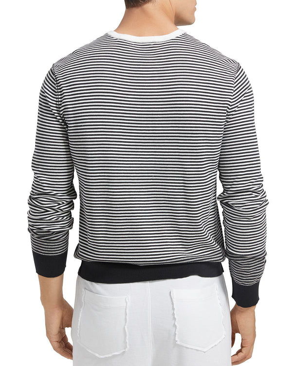 Atm Anthony Thomas Melillo Ombr Striped Sweater Black/White