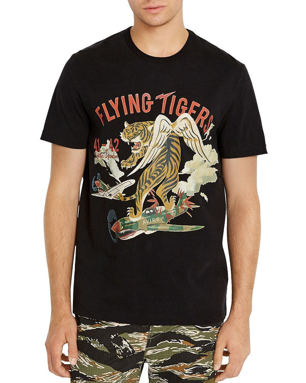 Avirex Flying Tiger Logo Graphic Tee Jet Black