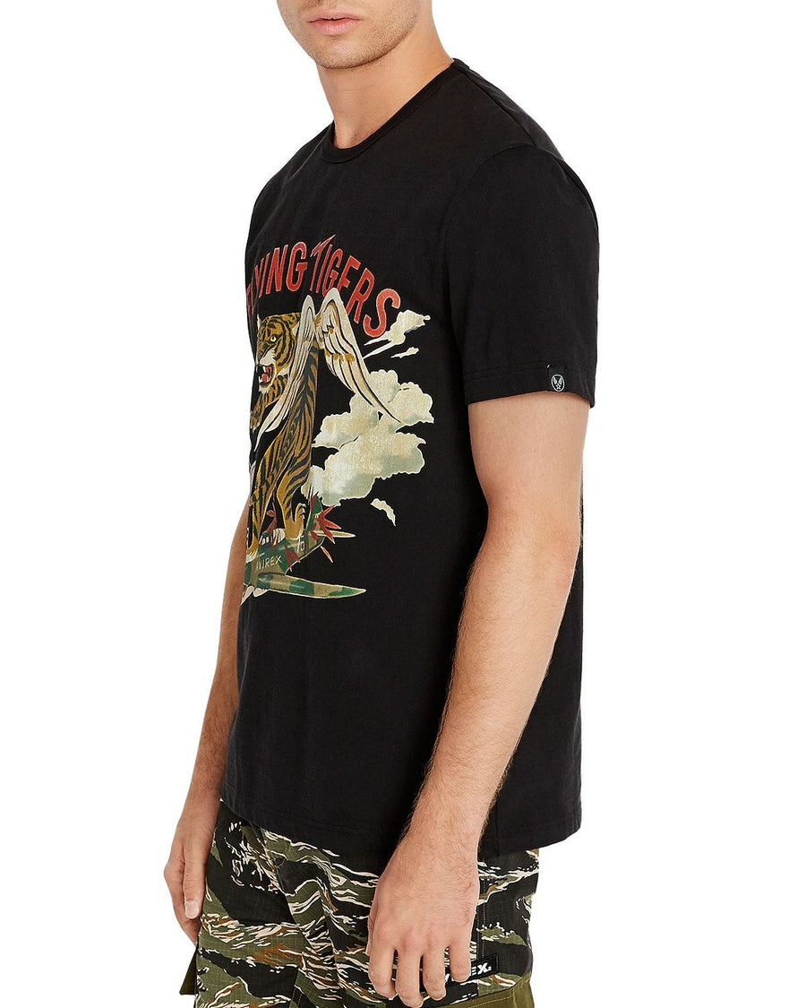 Avirex Flying Tiger Logo Graphic Tee Jet Black