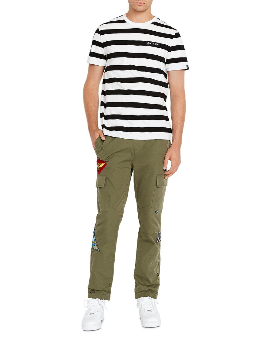 Avirex Striped Logo Tee Jet Black