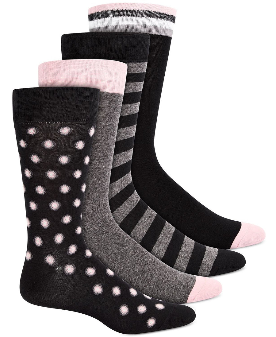 BAR III 4 pk Socks Black Pink Comb