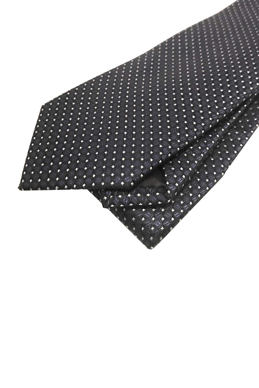 BAR III Black Caanam Mini Dotted Silk Tie