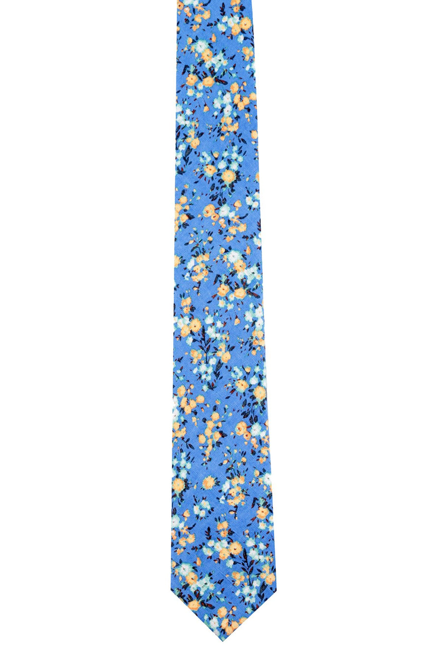 BAR III Blue Medgar-Floral Skinny Tie