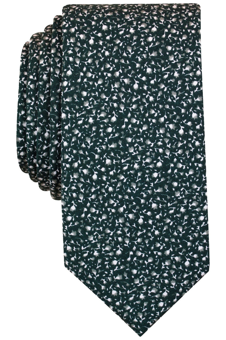 BAR III Darkest Green Night Sky Floral Skinny Tie
