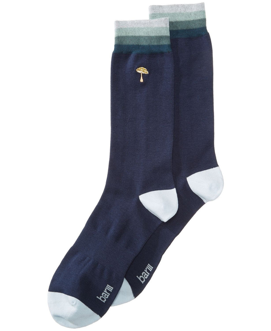 BAR III Embroidered Socks Navy Combo