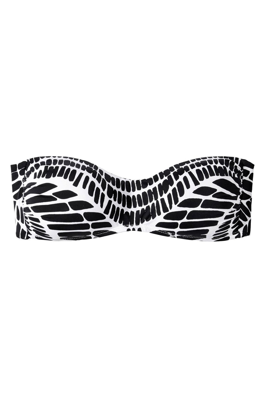 BAR III Kaleidoscope Printed Bandeau Bikini Top in Black/White