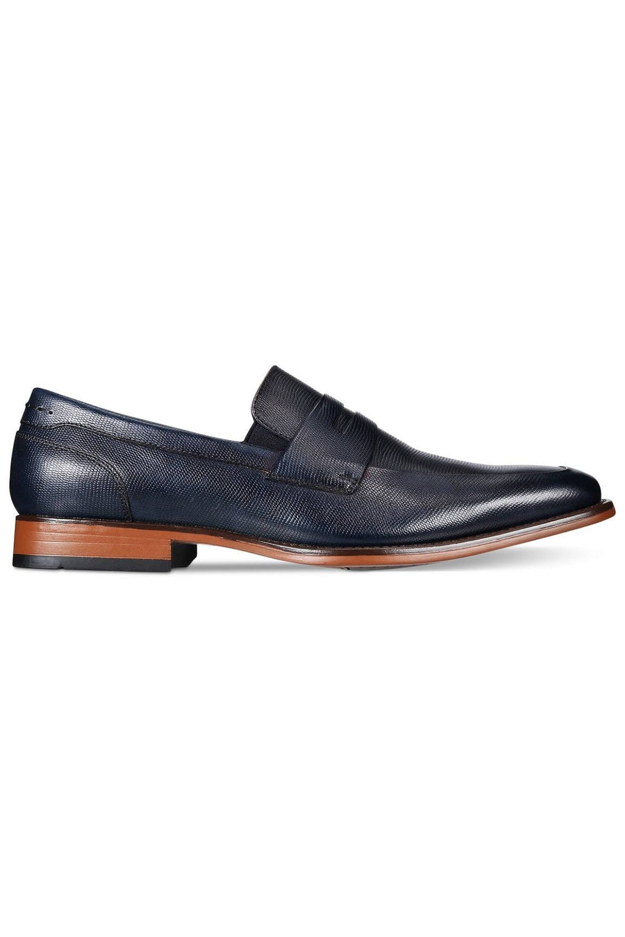 BAR III Navy-Blue Beau Textured Peny Loafer