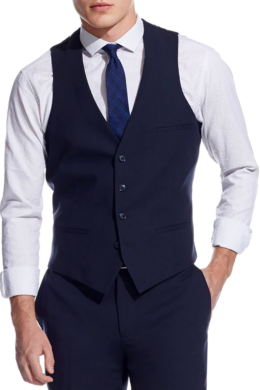 BAR III Navy Extra-Slim Fit Professional Vest