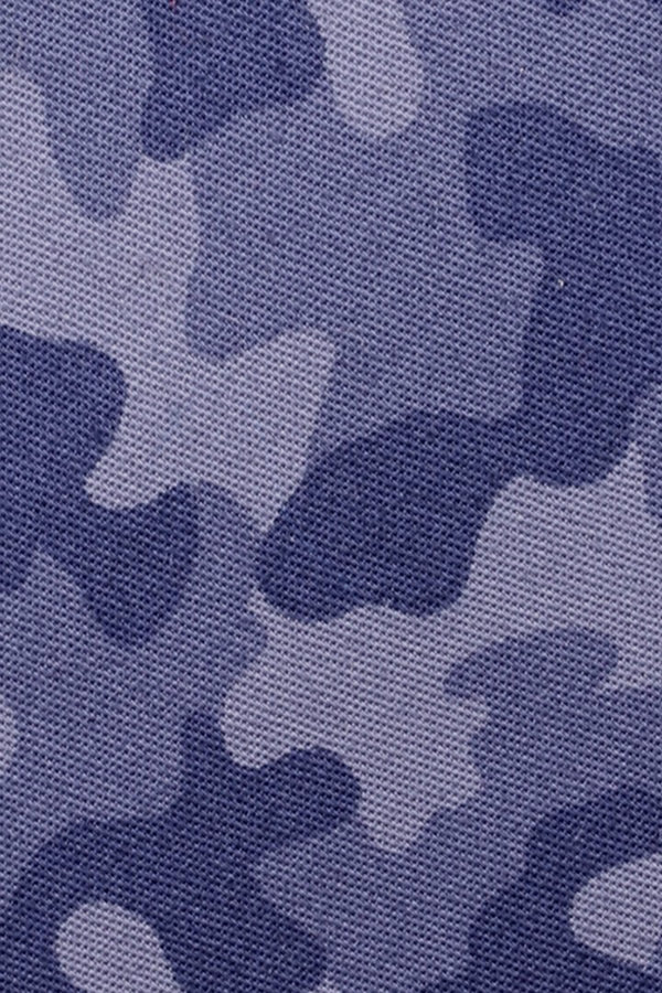 BAR III Navy/Indigo Camouflage Print Skinny Tie