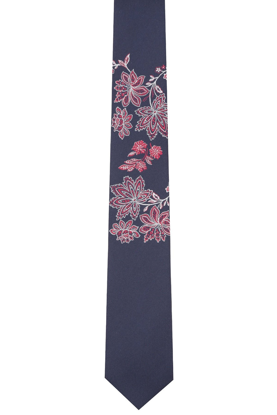 BAR III Navy Namje Floral Skinny Tie