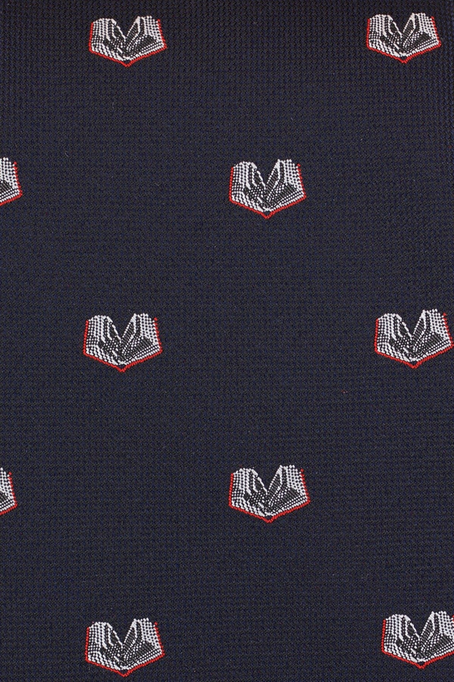 BAR III Navy Open Book Conversational Skinny Tie