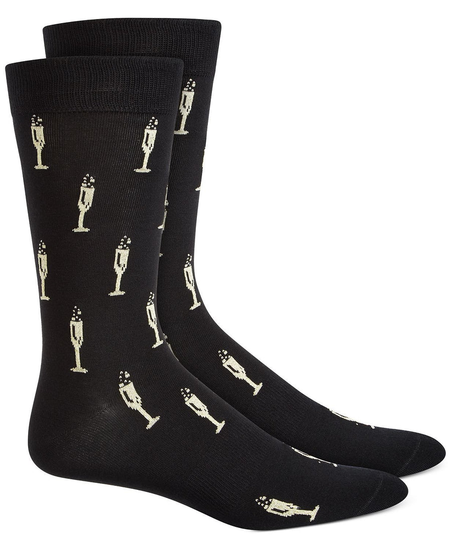 BAR III Printed Socks Black Gold Combo