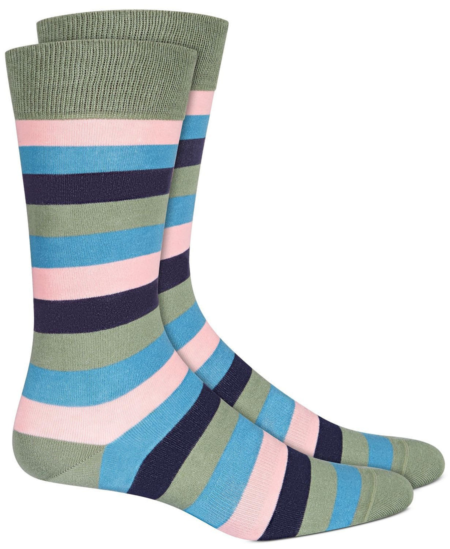 BAR III Striped Socks Navy
