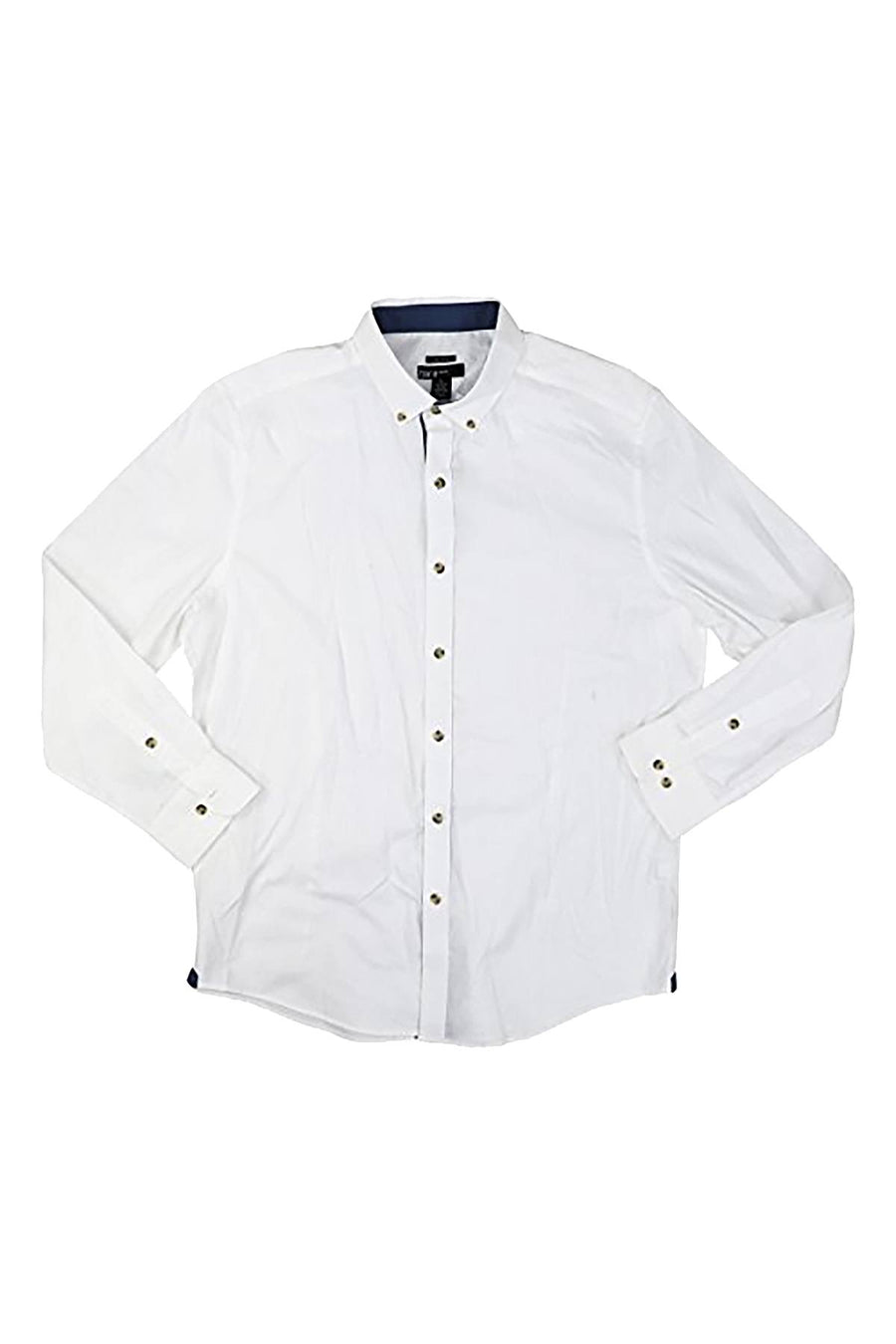 BAR III White Oxford Wear-Me-Out Slim-Fit Stretch Easy-Care Dress Shirt