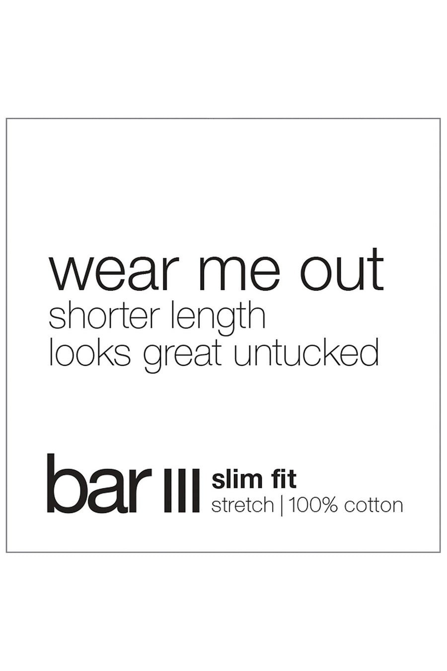 BAR III White Oxford Wear-Me-Out Slim-Fit Stretch Easy-Care Dress Shirt