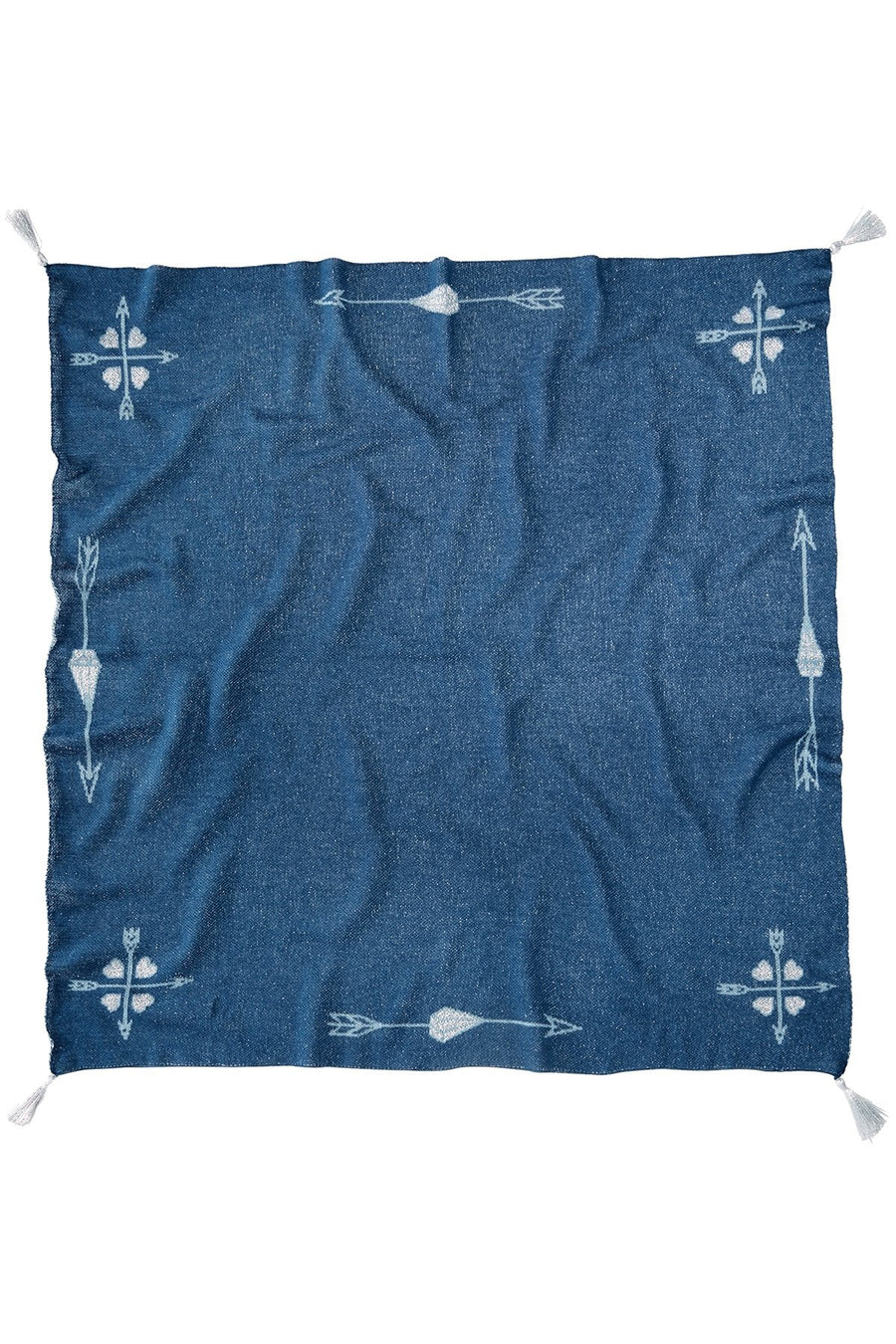 BCBGeneration Marine-Blue Cupids-Arrows Knit Bandana Scarf