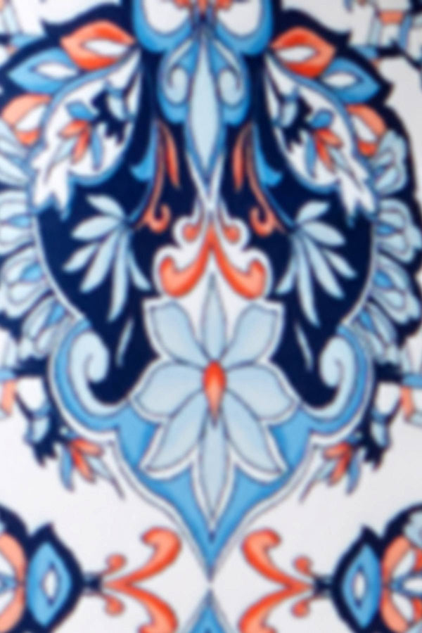BECCA by Rebecca Virtue Naples Tie Front Tankini Top in Blue/White
