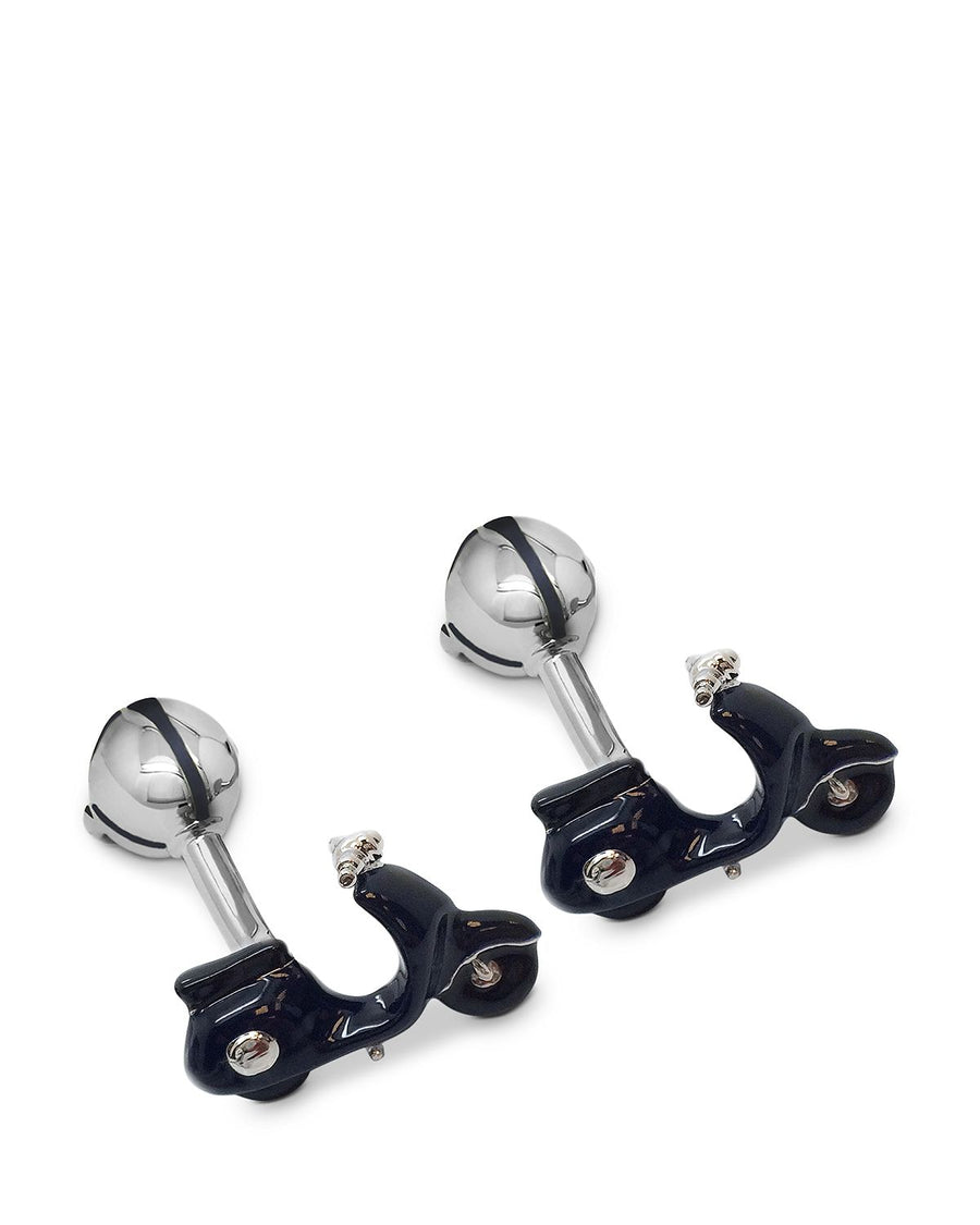 Babette Wasserman Retro Vespa & Helmet Cufflinks Navy