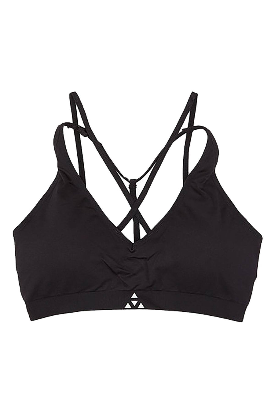 Balanced Tech Black Cross Front Seamless Bra