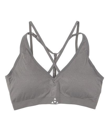 Balanced Tech Grey Cross Front Seamless Bra