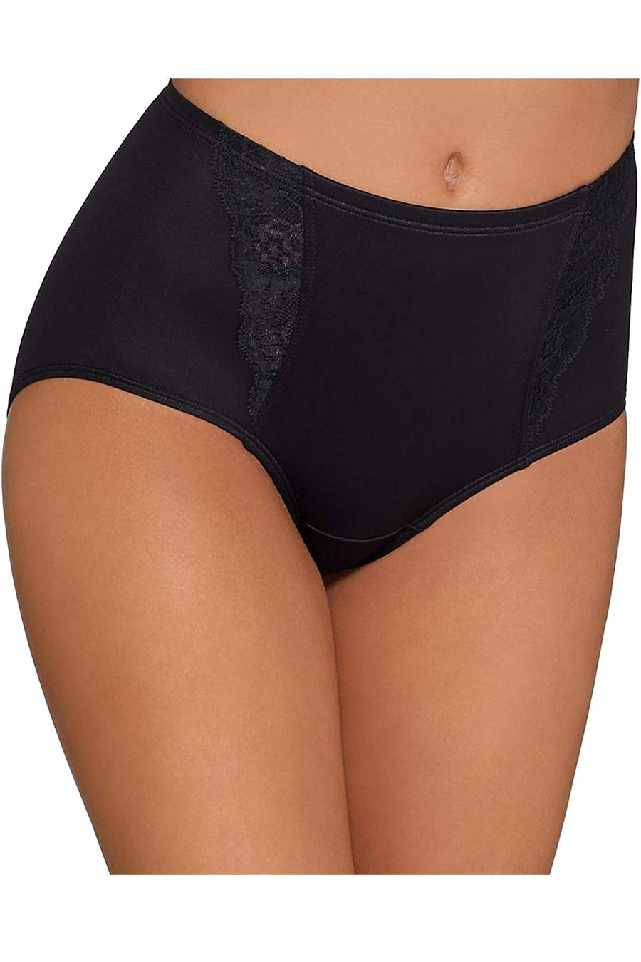 Bali Black/Black One-Smooth-U Simply Smooth Brief with Lace