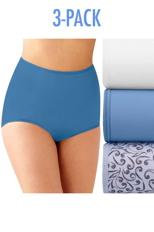 Bali Blue/Purple Print/ White Skimp Skamp 3-Pack Brief