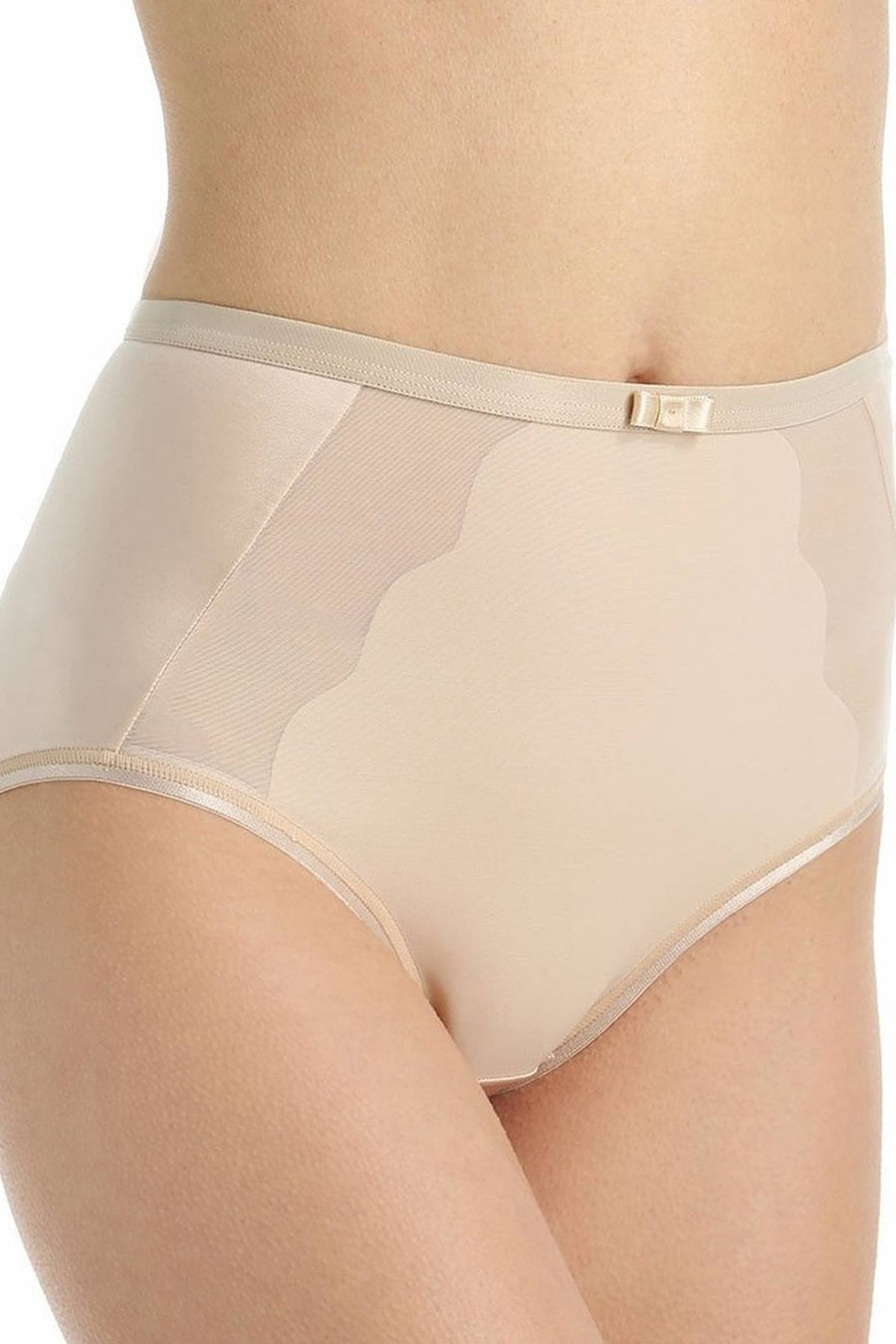 Bali Champagne-Shimmer Sheer/Sleek-Desire Light-Control Shaping Brief