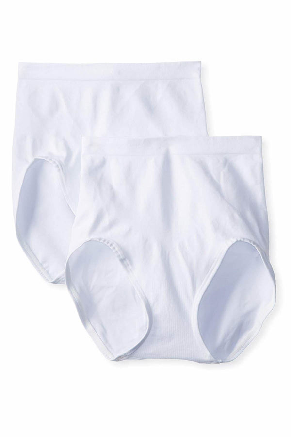 Bali White Extra-Firm Ultra-Control Shaping Brief 2-Pack