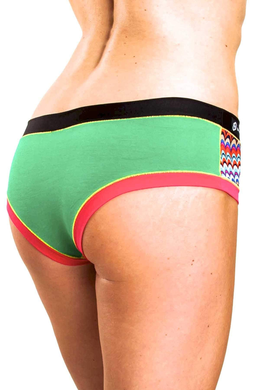 Bamboo Black/Hot Pink Bootyshort / Swim Bottom