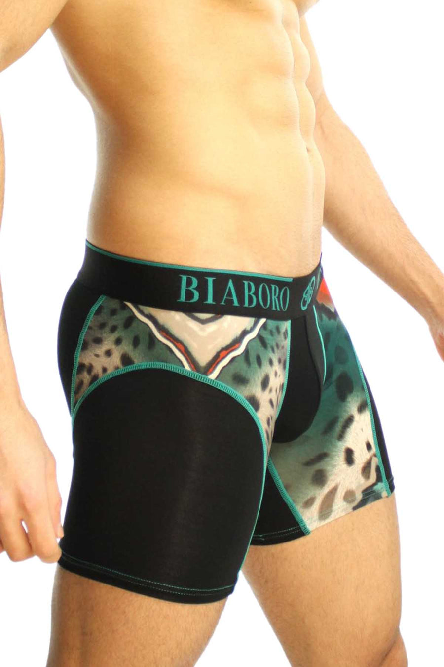 Bamboo Black & Multi Animal Print Boxer