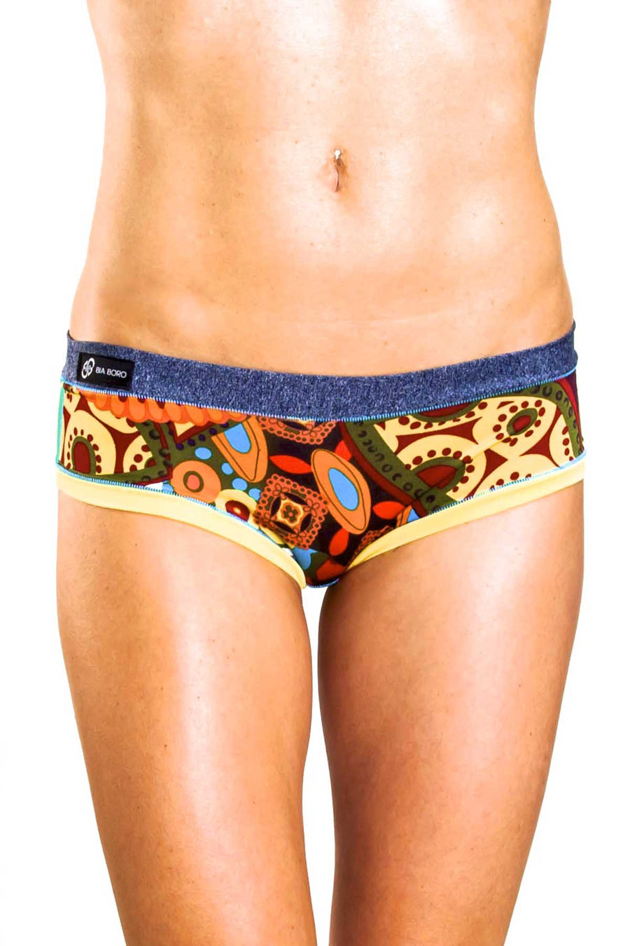Bamboo Blue/Light-Yellow Bootyshort / Swim Bottom