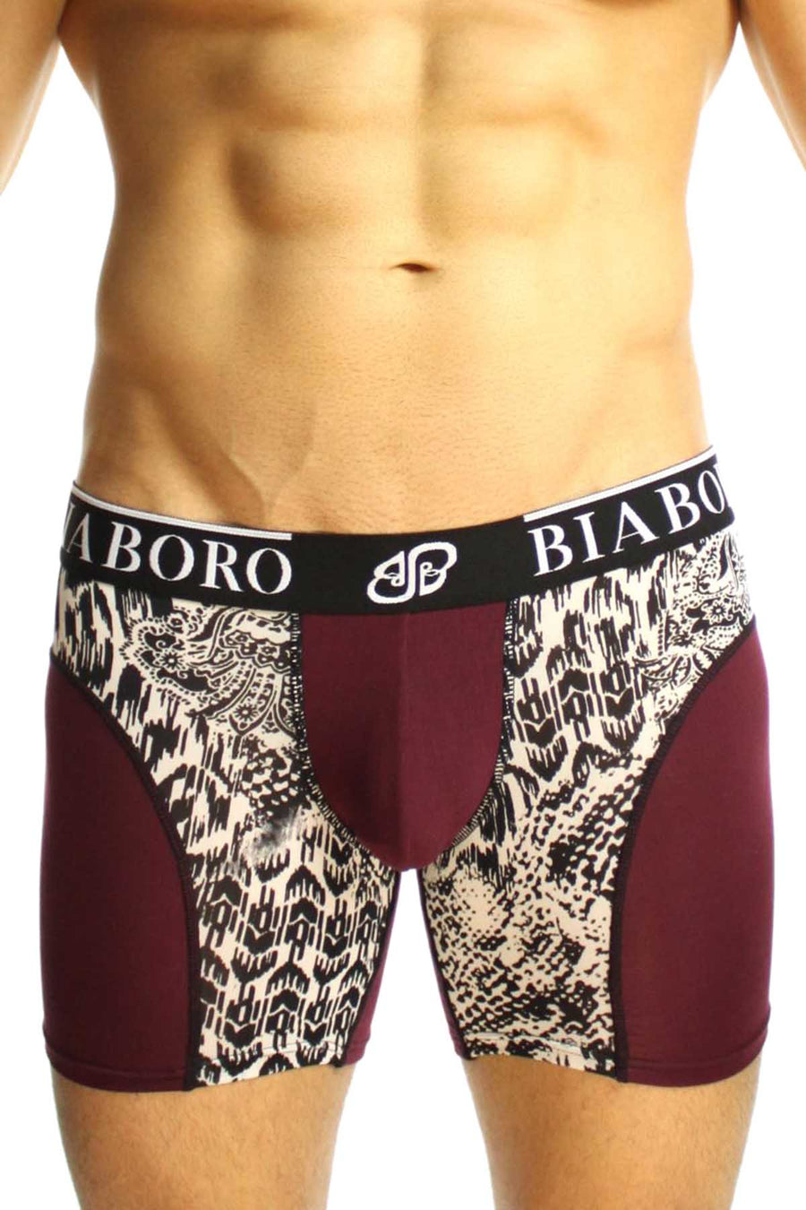 Bamboo Burgundy & Python Print Boxer