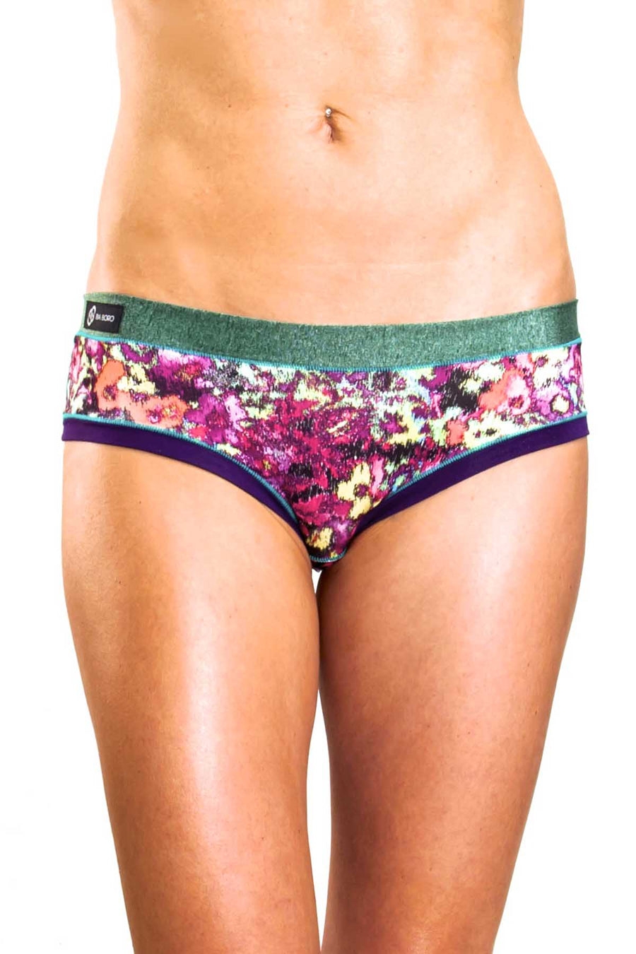 Bamboo Green/Purple Bootyshort / Swim Bottom