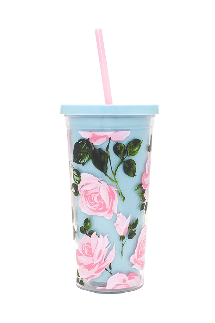 Ban.do Light-Blue/Pink Rose-Parade 20oz Tumbler