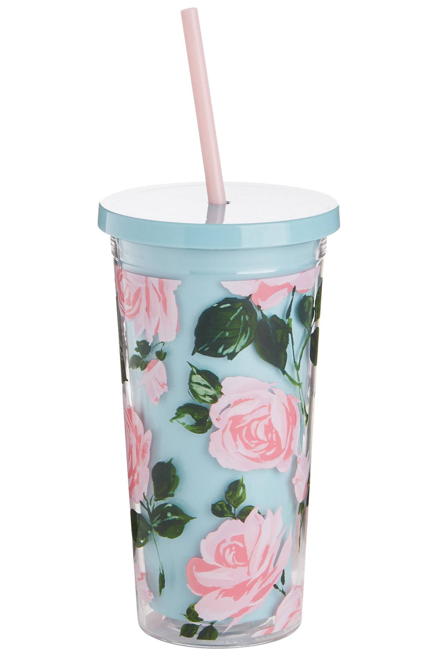 Ban.do Light-Blue/Pink Rose-Parade 20oz Tumbler