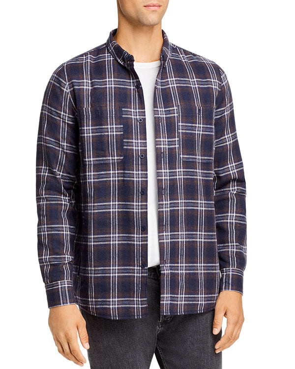 Banks Journal Flannel Slim Fit Button-down Shirt Dirty Denim