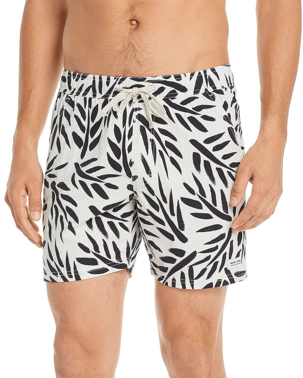 Banks Journal Leaf Print Board Shorts Off White