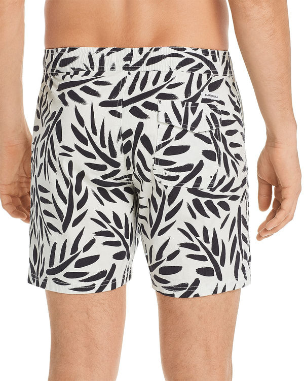 Banks Journal Leaf Print Board Shorts Off White