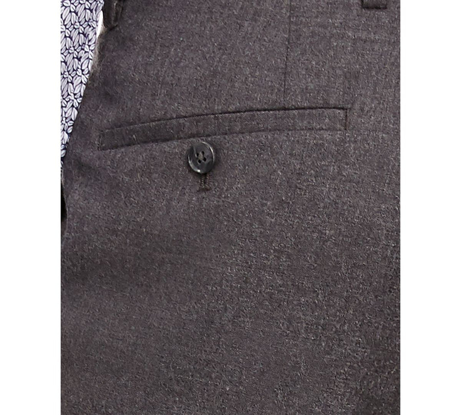 Bar Iii Slim-fit Gray Flannel Suit Separate Pants Grey