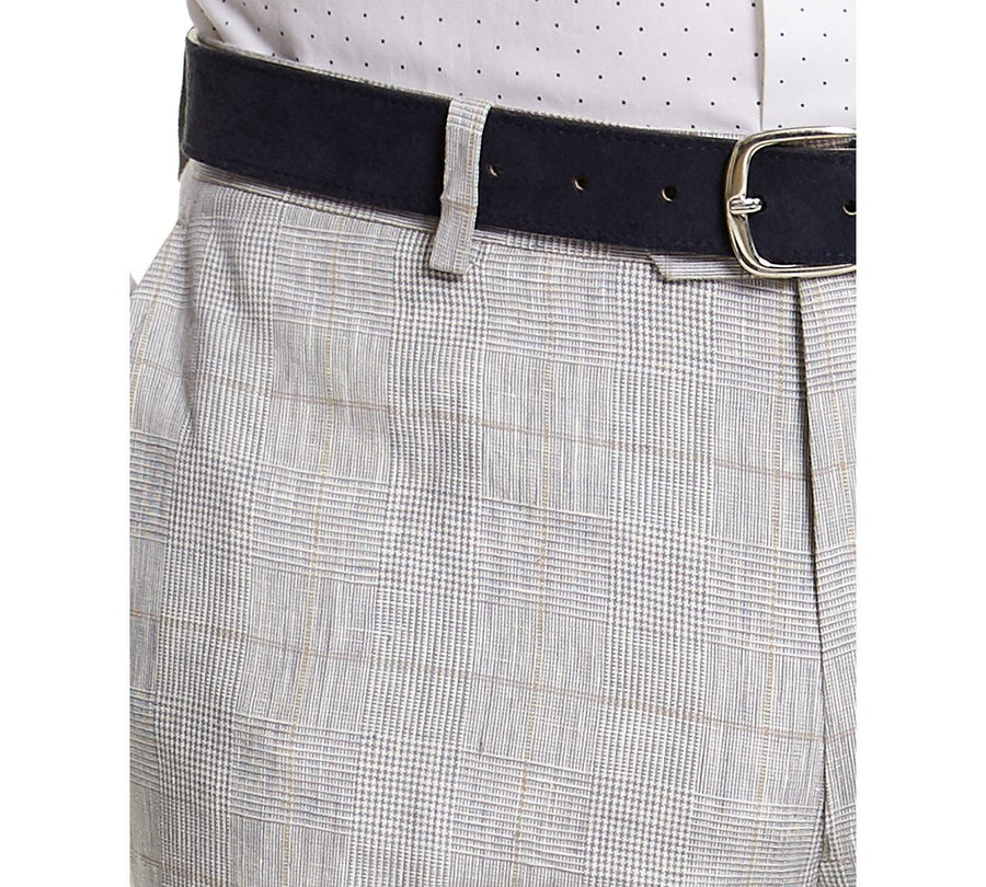 Bar Iii Slim-fit Gray Plaid Linen Suit Separate Pants Grey Plaid