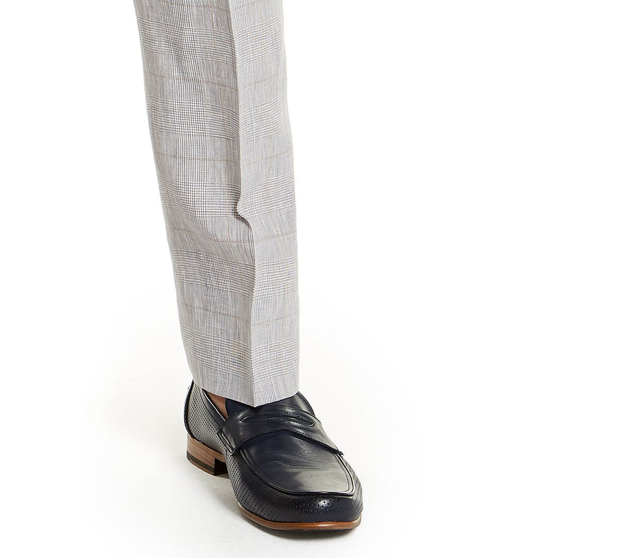 Bar Iii Slim-fit Gray Plaid Linen Suit Separate Pants Grey Plaid
