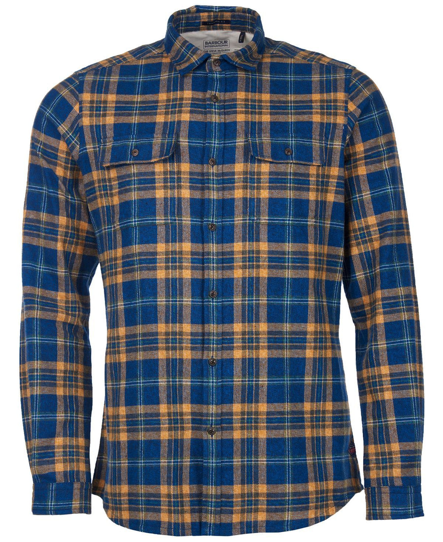 Barbour International Steve Mcqueen Chuck Plaid Shirt Light Blue
