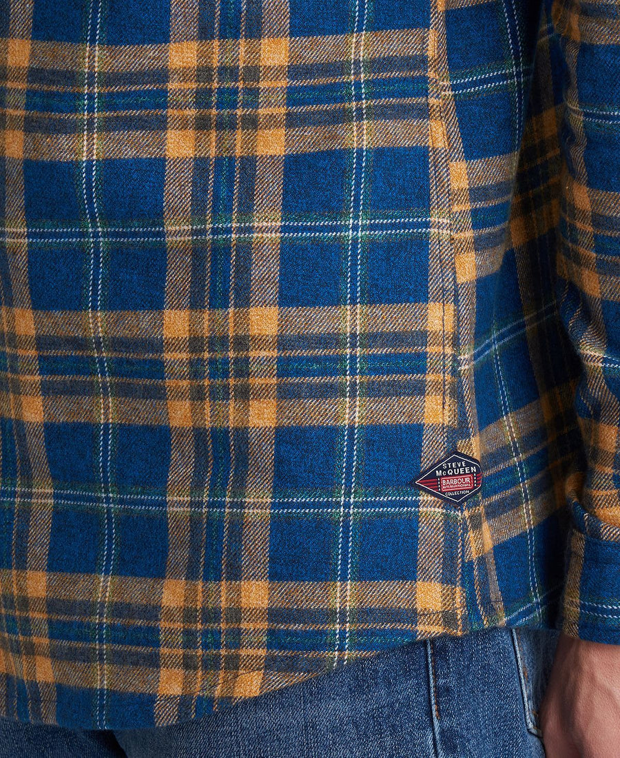 Barbour International Steve Mcqueen Chuck Plaid Shirt Light Blue