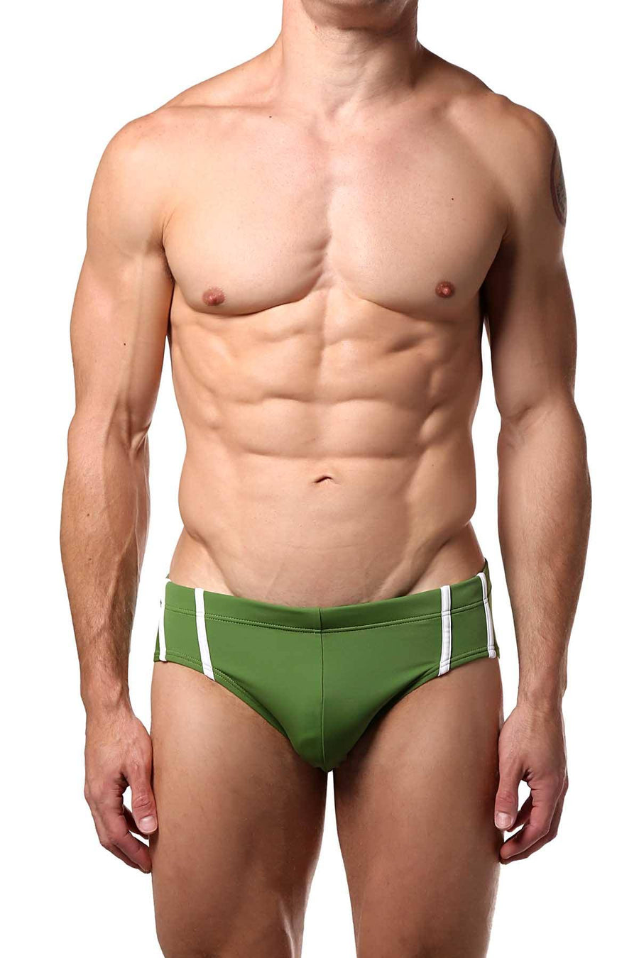 Baskit Bronze-Green Contrast Swim Bikini